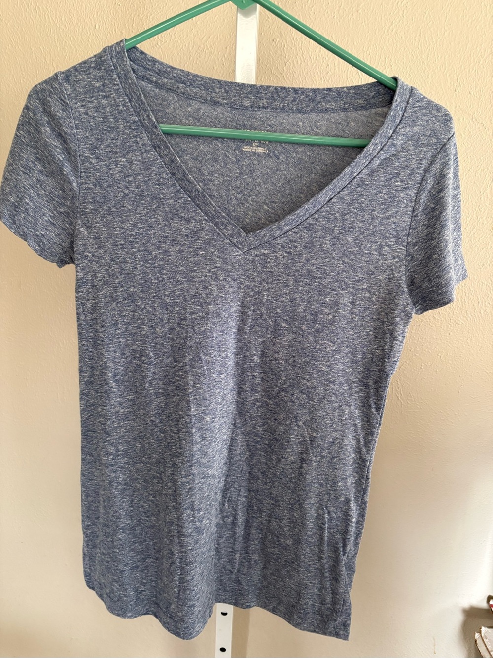 Mossimo Supply Co. Heather Blue V-Neck Short Sleeve Tee